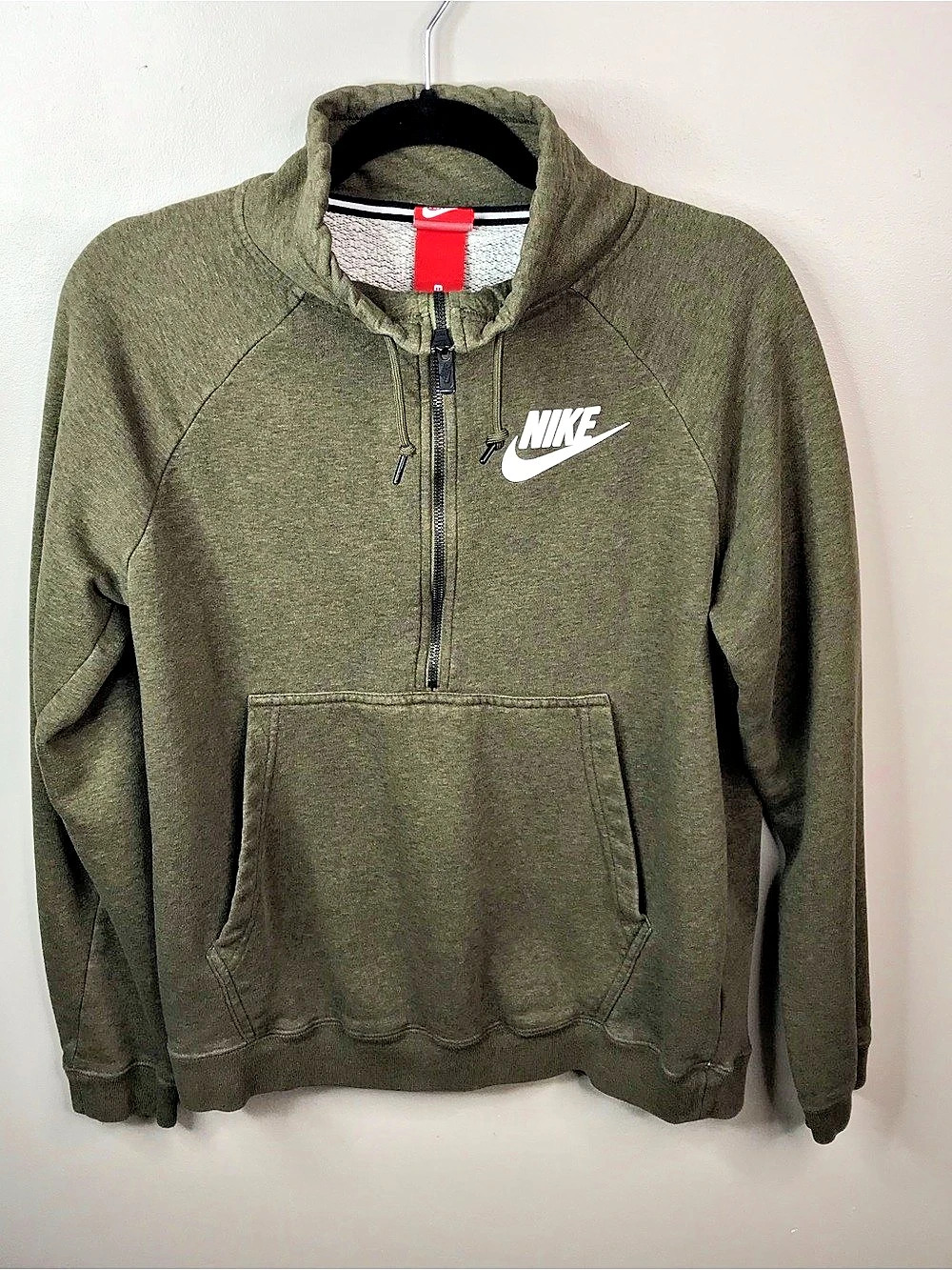 Nike Men's Half-Zip Hoodie Green Medium